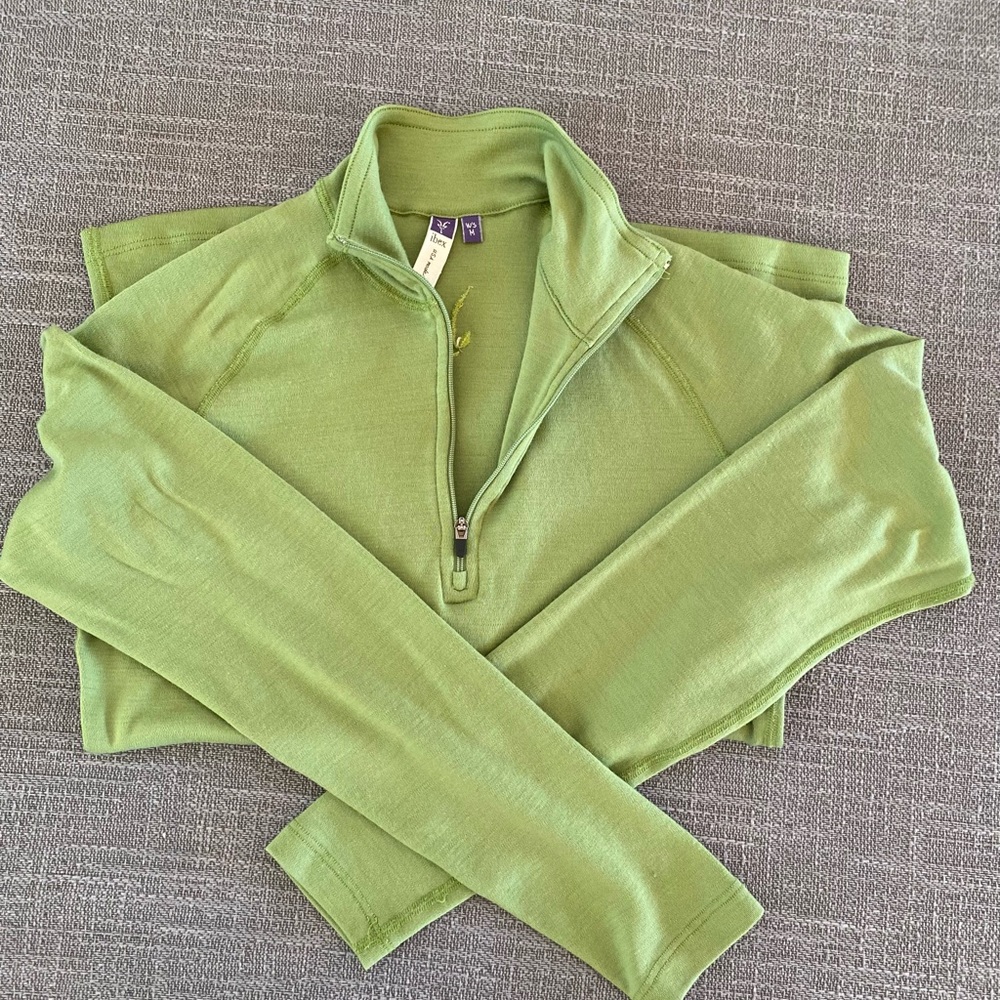 Ibex Long Sleeve Half Zip Wool Base Layer Shirt Medium